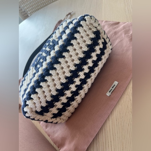 Miu Miu Striped Crochet Shoulder Bag - Picture 10 of 14